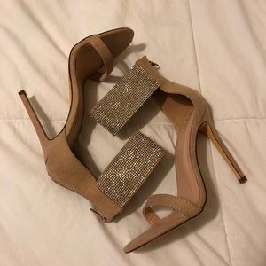 Rhinestone strappy high heels